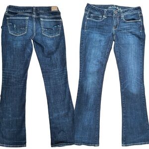 AMERICAN EAGLE WOMAN’S LOW RISE SEQUIN JEANS SKINNY KICK STRECH SIZE 6